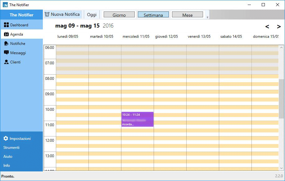 Visualizzazione agenda